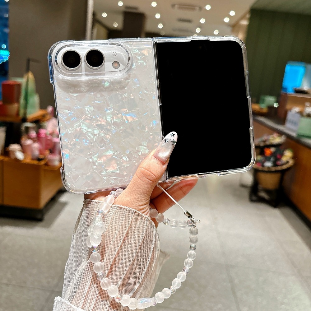Camera Wrist Strap - Iridescent Shell‑Pattern Hard Phone Case for