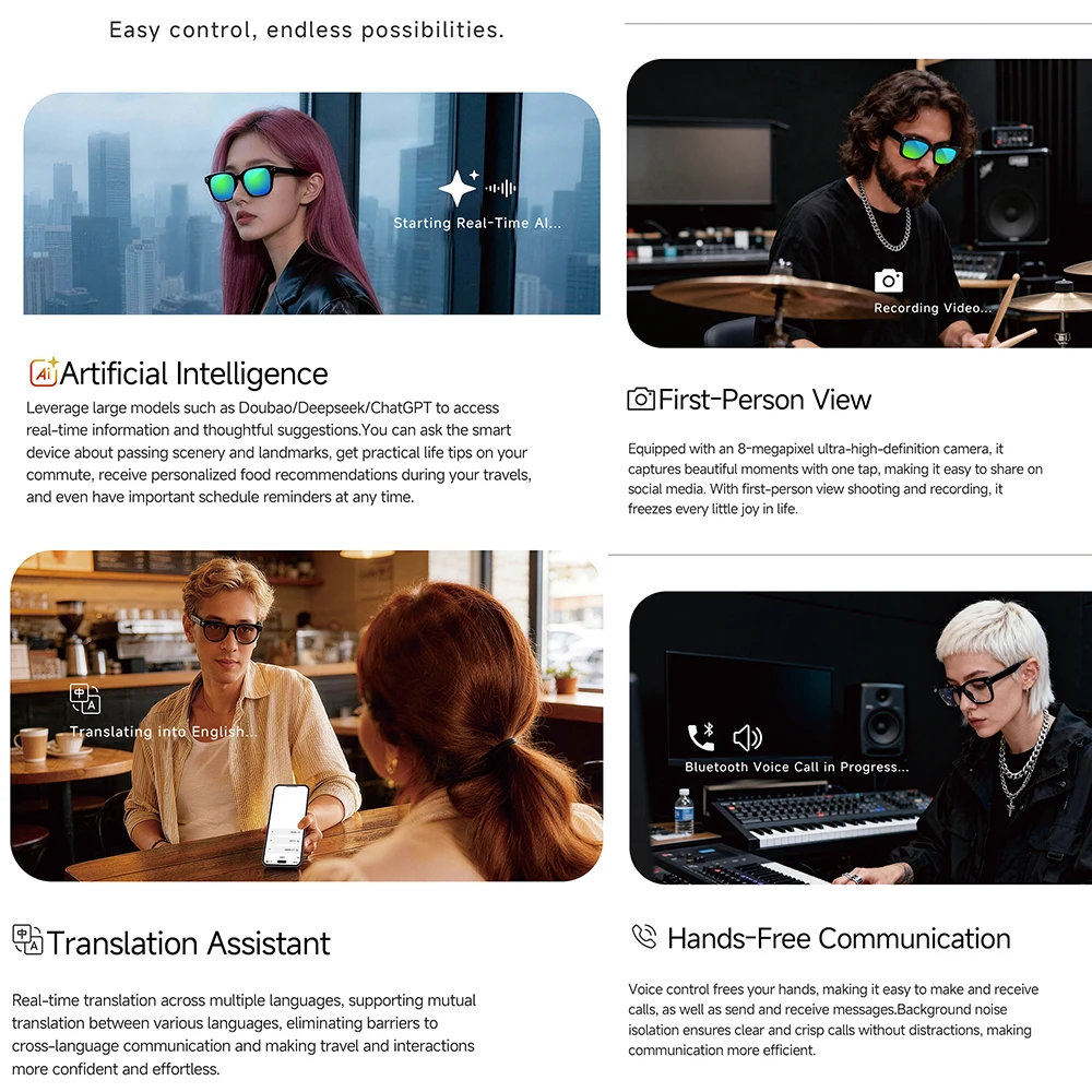 2026 Smart AI Glasses MT5-mini - Photography Japanese ulasan dan harga